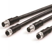 M12 S- & T- Coded Overmolded Power Cable Connectors