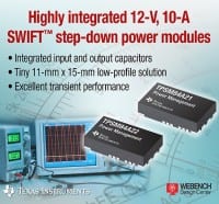 12-V, 10-A DC-DC Step-Down Module is 2.3mm High
