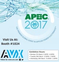AVX to Launch New EV/HEV Capacitors at APEC 2017