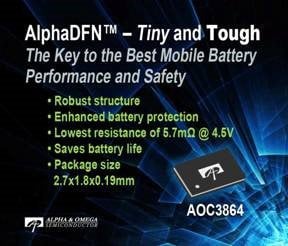 Expanded Portfolio with Lowest OnResistance Battery Protection Device