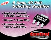 Central Semi Unveils CZSH5-40 Schottky Rectifier