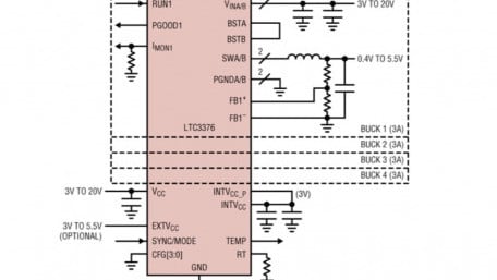 20V, 4-Channel Configurable Buck DC-DCs Plus Eval Board