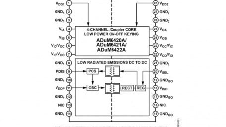 Quad-Channel Isolators with Integrated DC-to-DC Converter