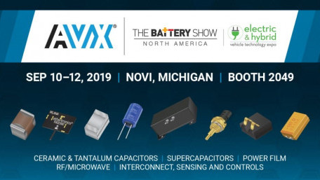 AVX to Present Cutting-Edge Component Solutions at The Battery Show 2019