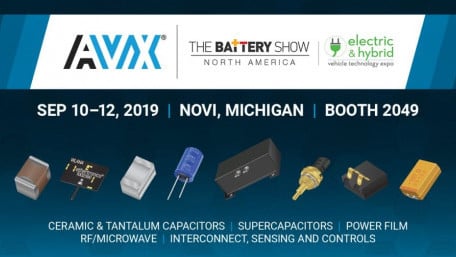 AVX to Present Cutting-Edge Component Solutions at The Battery Show 2019
