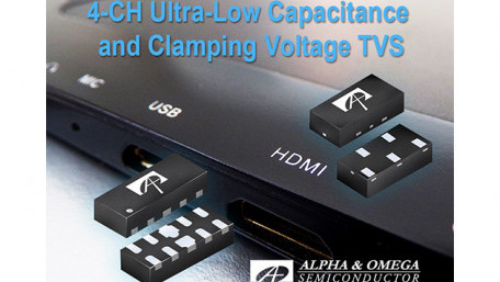 Alpha and Omega Semiconductor Introduces 4-Channel Ultra-Low Capacitance Ultra-Low Clamping Voltage TVS Array