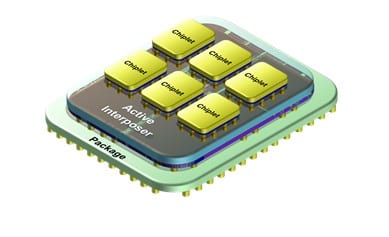 Active Interposer Includes Power Management for 3D Stacked Chiplets