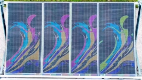 Artsy Solar Awning for Off-Grid RV Travelers