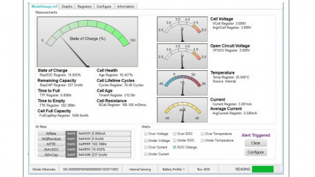 Battery Fuel Gauge Evaluation Kit for Wearables and Portable Devices