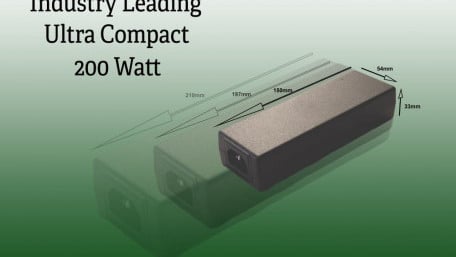 200W AC-DC Power Supply with GaN Switching is 2.5-X Smaller