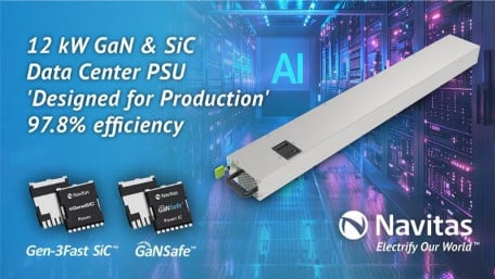 Navitas Unveils 12 kW GaN and SiC PSU Targeting AI Data Centers