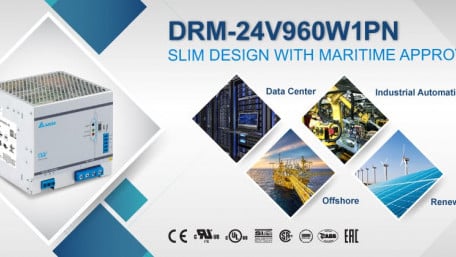960W DIN Rail Power Supply Slim Design with Maritime Approval
