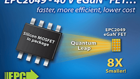 40V GaN Power Transistor is 8X Smaller than Equivalently-Rated MOSFETS