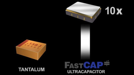 470mF Board-Mountable Ultracaps are 2.3mm High