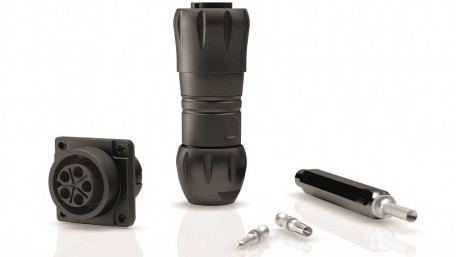 5-Pin 32A, 600V IP68/IPX9K Rated Power Connector