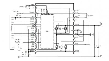 High-Voltage 3-Phase Motor Driver IC with Integrated IGBT
