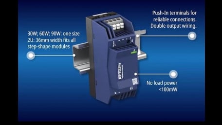 Recom Unveils 30 W Ultra-Slim 2U AC-DC DIN-Rail Power Supply
