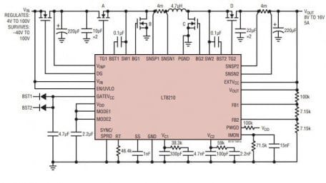 Synchronous 4-Switch Buck-Boost DC-DC Controller with Pass-Through