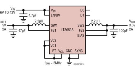 Dual-Channel 2A, 42V, Synchronous Step-Down with 6.2µA Iq