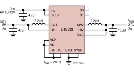 Dual-Channel 2A, 42V, Synchronous Step-Down with 6.2µA Iq
