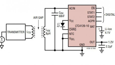 10mA Wireless Li-Ion Charger with 1.2V Step-Down DC-DC