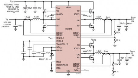40V, 3MHz, Triple-Output Buck/Buck/Boost Synchronous Controller