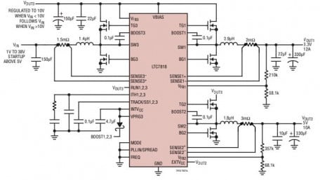 40V, 3MHz, Triple-Output Buck/Buck/Boost Synchronous Controller