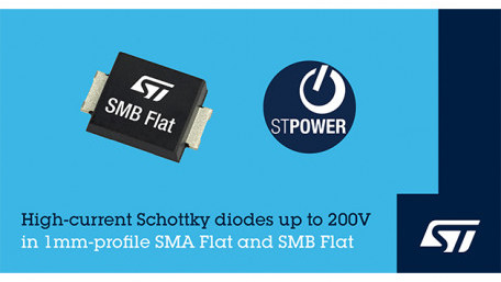 Low-Profile Surface-Mount Schottky Diodes from STMicroelectronics Boost Power Density and Efficiency