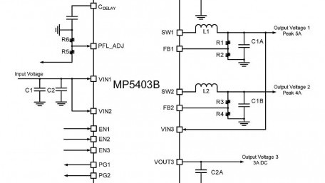 PMIC with Dual 4A/5A Bucks, One 2A Load Switch, and Input Power Supervisor