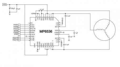 5V to 26V, 5.5A Three-Phase Brushless DC Motor Driver Evaluation Board