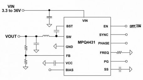 36V / 1A Low Quiescent Current Synchronous Step-Down DC-DC