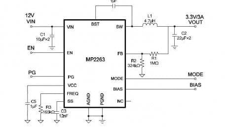 36V, 5A, High-Efficiency, Fast Transient, Non-Isolated, DC-DC with Integrated Inductor