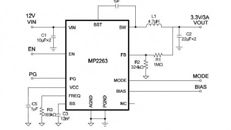 36V, 5A, High-Efficiency, Fast Transient, Non-Isolated, DC-DC with Integrated Inductor