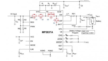2.5A Battery Charger with Power Path Management