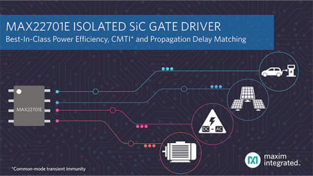 Maxim’s Isolated Silicon Carbide Gate Driver Reduces Energy Loss by 30 Percent Improves System Uptime