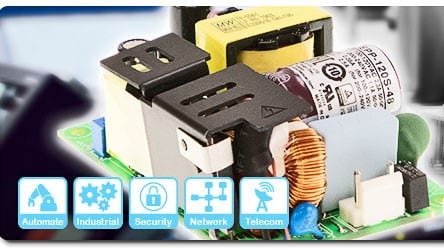 120W High Efficiency 3”x 2” Industrial Open Frame Power Supply