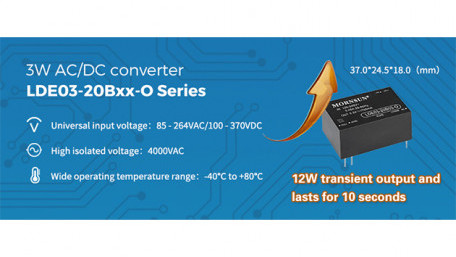MORNSUN Introduces 3W AC-DC Converter with Transient Output Power Up to 12W