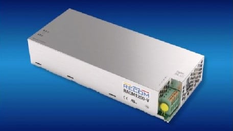 RECOM’s Latest Compact 1200W Power Supply is Baseplate Cooled