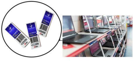 RF-to-DC-Powered Batteryless Electronic UHF Retail Price Tags