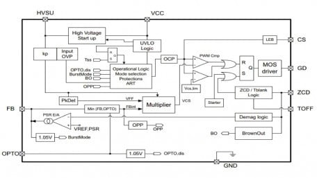 LED Driver with 800V Startup and Sensing Circuitry