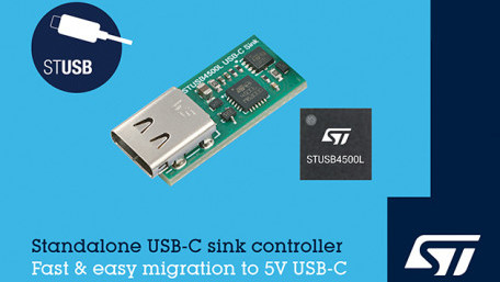 STMicroelectronics Introduces Standalone VBUS-Powered Controller for 5V USB-C Charging Applications