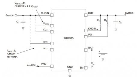 40mA Linear Charger for Thin-Film Batteries in Wearables and IoT