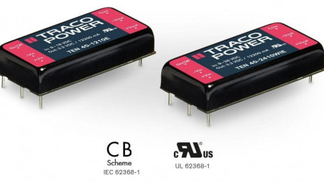 40-Watt Industrial DC-DC Converters offer 2:1 and 4:1 Input Ranges