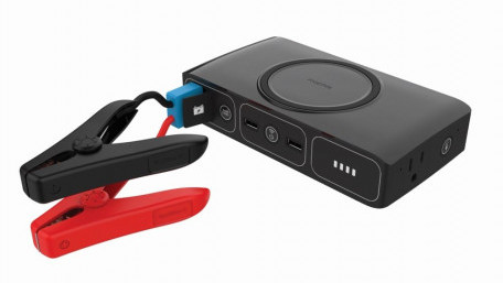 Portable Jump Starter for Full-Sized Cars Includes Qi Wireless Charging