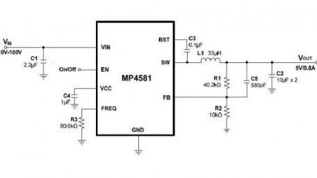 100V, 0.8A Synchronous Buck Converter