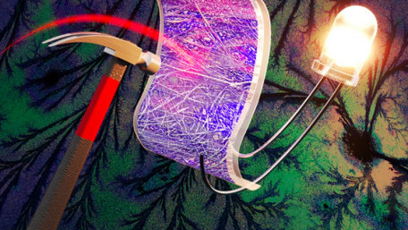 Supercapacitor Holds 74% Capacity After 40 Hammer Strikes