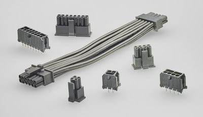 Wire-to-Board Power Cable Plugs Deliver up to 12.5A per Pin in 3.0mm Footprint